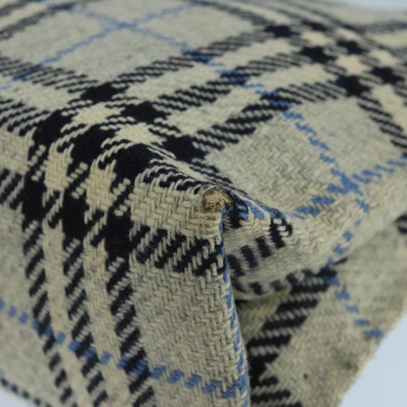 BURBERRY Nova Check Hand Bag Wool Gray Auth 101983