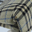 BURBERRY Nova Check Hand Bag Wool Gray Auth 101983-14