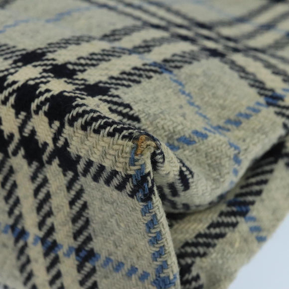 BURBERRY Nova Check Hand Bag Wool Gray Auth 101983