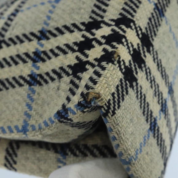 BURBERRY Nova Check Hand Bag Wool Gray Auth 101983