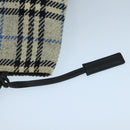 BURBERRY Nova Check Hand Bag Wool Gray Auth 101983-10