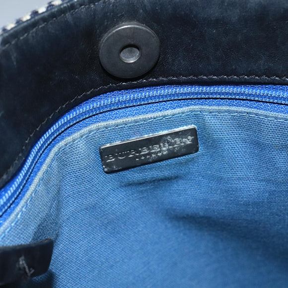 BURBERRY Nova Check Hand Bag Wool Gray Auth 101983