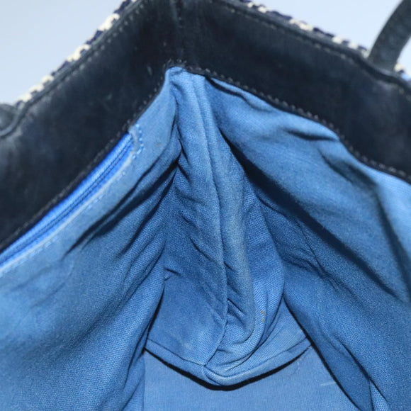 BURBERRY Nova Check Hand Bag Wool Gray Auth 101983