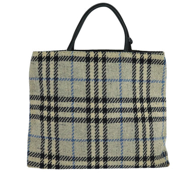 BURBERRY Nova Check Hand Bag Wool Gray Auth 101983 - 0