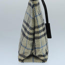 BURBERRY Nova Check Hand Bag Wool Gray Auth 101983-3