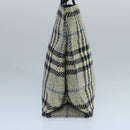 BURBERRY Nova Check Hand Bag Wool Gray Auth 101983-4