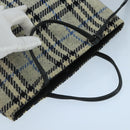BURBERRY Nova Check Hand Bag Wool Gray Auth 101983-6
