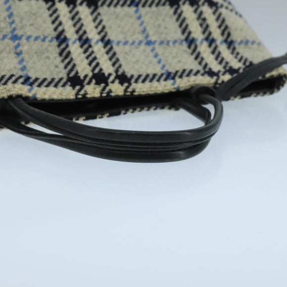 BURBERRY Nova Check Hand Bag Wool Gray Auth 101983