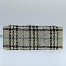 BURBERRY Nova Check Hand Bag Wool Gray Auth 101983-5