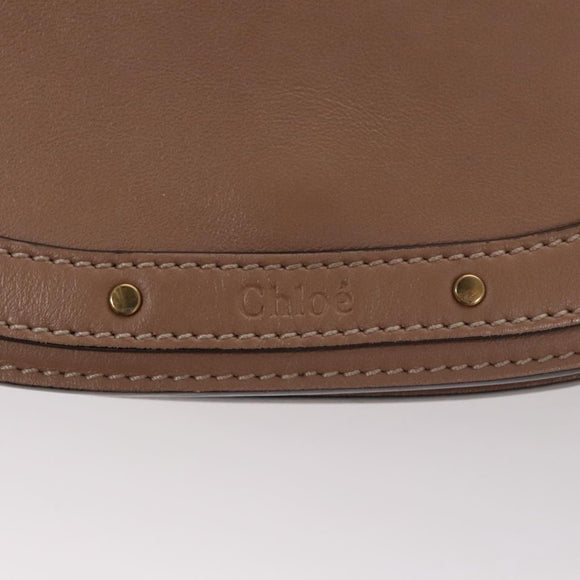 Chloe Nile Hand Bag Leather 2way Pink Gold Auth 101985