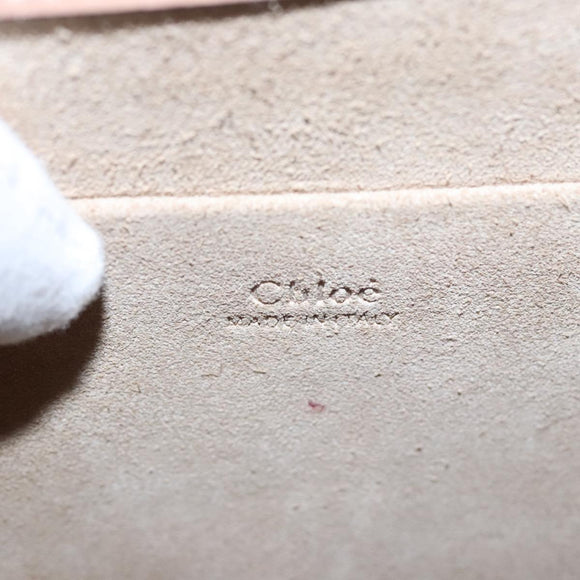 Chloe Nile Hand Bag Leather 2way Pink Gold Auth 101985