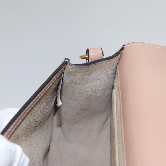 Chloe Nile Hand Bag Leather 2way Pink Gold Auth 101985