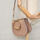 Chloe Nile Hand Bag Leather 2way Pink Gold Auth 101985-25