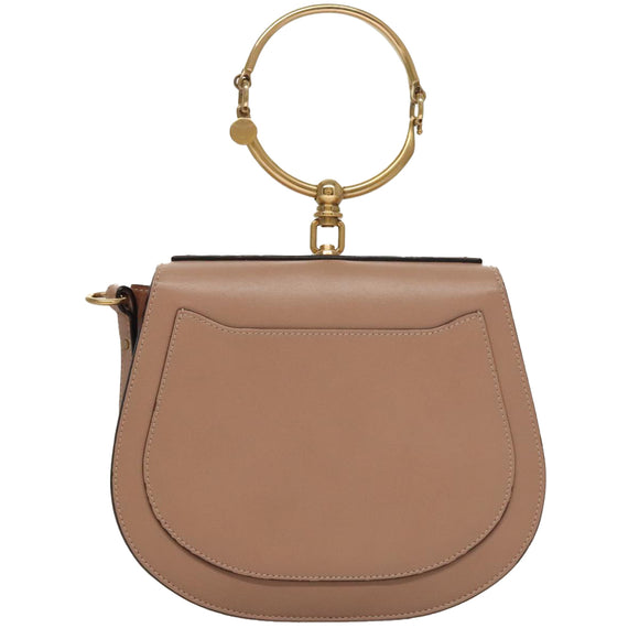 Chloe Nile Hand Bag Leather 2way Pink Gold Auth 101985