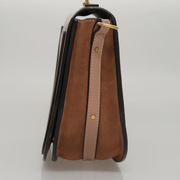 Chloe Nile Hand Bag Leather 2way Pink Gold Auth 101985