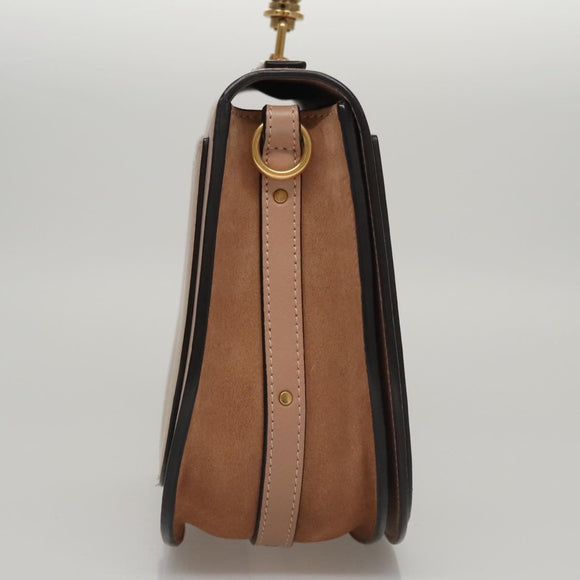 Chloe Nile Hand Bag Leather 2way Pink Gold Auth 101985