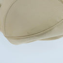 Salvatore Ferragamo Gancini Hand Bag Leather White Silver Auth 101988-14