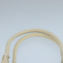 Salvatore Ferragamo Gancini Hand Bag Leather White Silver Auth 101988-8