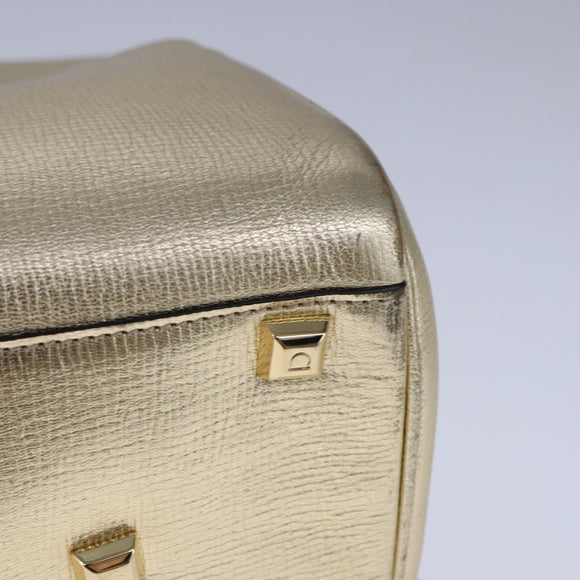 Salvatore Ferragamo Hand Bag Leather 2way Gold Auth 102010