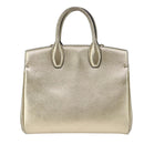 Salvatore Ferragamo Hand Bag Leather 2way Gold Auth 102010-2