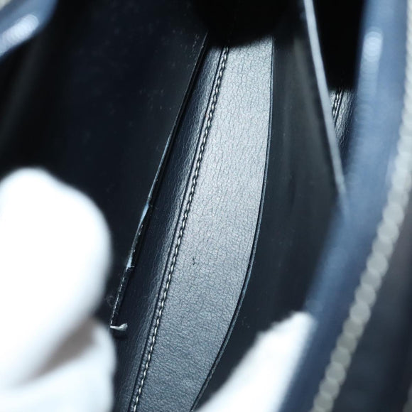 Christian Dior Shoulder Bag Leather Black Gold Auth 102014