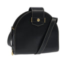 Christian Dior Shoulder Bag Leather Black Gold Auth 102014-1