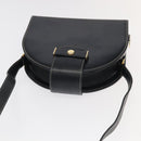 Christian Dior Shoulder Bag Leather Black Gold Auth 102014-6
