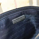 BURBERRY Nova Check Hand Bag Coated Canvas Beige Black Silver Auth 102020-10