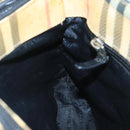 BURBERRY Nova Check Hand Bag Coated Canvas Beige Black Silver Auth 102020-18