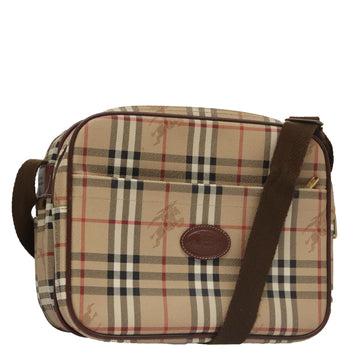 Burberrys Nova Check Shoulder Bag PVC Leather Beige Auth 102021