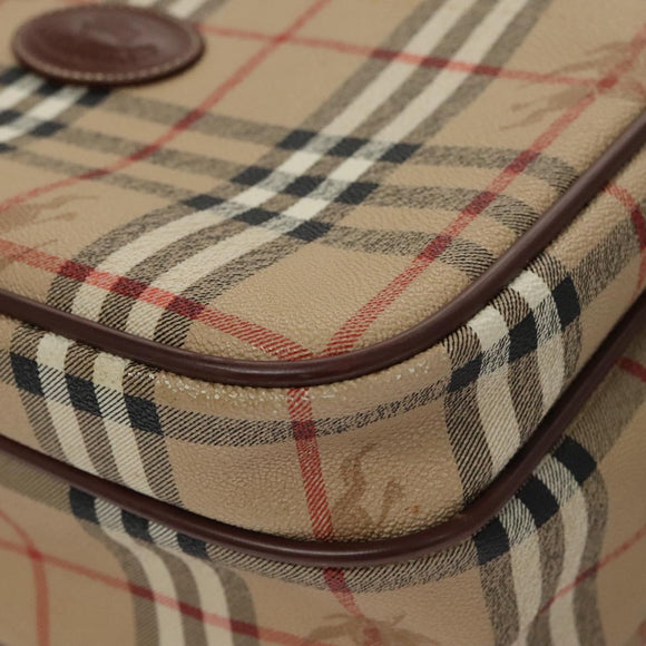 Burberrys Nova Check Shoulder Bag PVC Leather Beige Auth 102021
