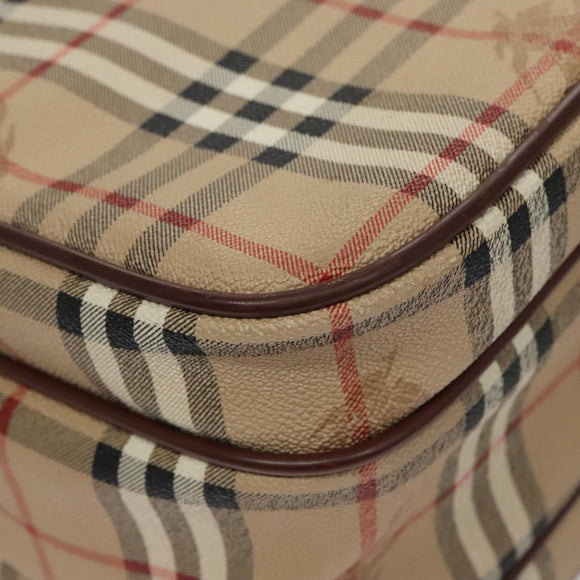 Burberrys Nova Check Shoulder Bag PVC Leather Beige Auth 102021