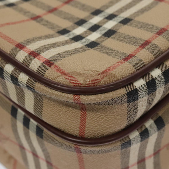Burberrys Nova Check Shoulder Bag PVC Leather Beige Auth 102021