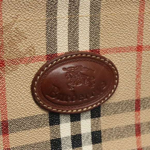 Burberrys Nova Check Shoulder Bag PVC Leather Beige Auth 102021