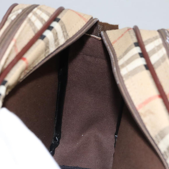 Burberrys Nova Check Shoulder Bag PVC Leather Beige Auth 102021