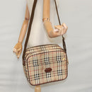 Burberrys Nova Check Shoulder Bag PVC Leather Beige Auth 102021-26