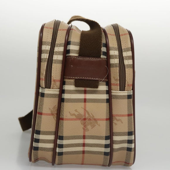 Burberrys Nova Check Shoulder Bag PVC Leather Beige Auth 102021