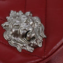 CHANEL V Stitch Chain Shoulder Bag Lamb Skin Red CC Auth 102030SAM-17