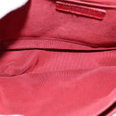 CHANEL V Stitch Chain Shoulder Bag Lamb Skin Red CC Auth 102030A-11