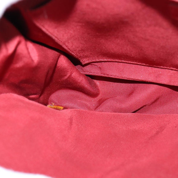 CHANEL V Stitch Chain Shoulder Bag Lamb Skin Red CC Auth 102030A