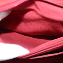 CHANEL V Stitch Chain Shoulder Bag Lamb Skin Red CC Auth 102030A-21