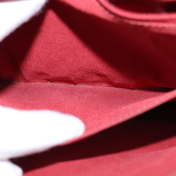 CHANEL V Stitch Chain Shoulder Bag Lamb Skin Red CC Auth 102030A