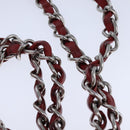 CHANEL V Stitch Chain Shoulder Bag Lamb Skin Red CC Auth 102030A-8
