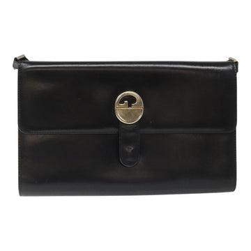 GUCCI Shoulder Bag Leather Black Auth 102039 - 0