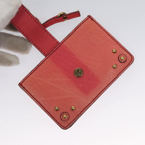 Chloe Card Case Leather Pink Auth 102045V