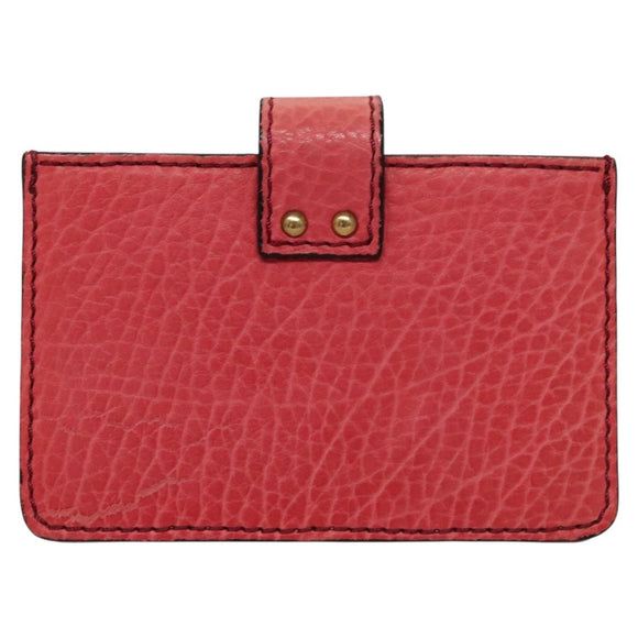 Chloe Card Case Leather Pink Auth 102045V