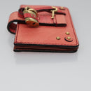 Chloe Card Case Leather Pink Auth 102045V-4