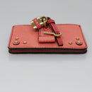 Chloe Card Case Leather Pink Auth 102045V-6