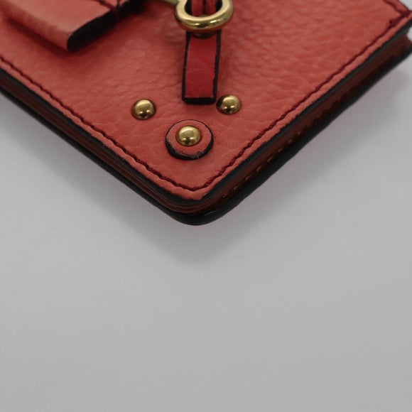 Chloe Card Case Leather Pink Auth 102045V