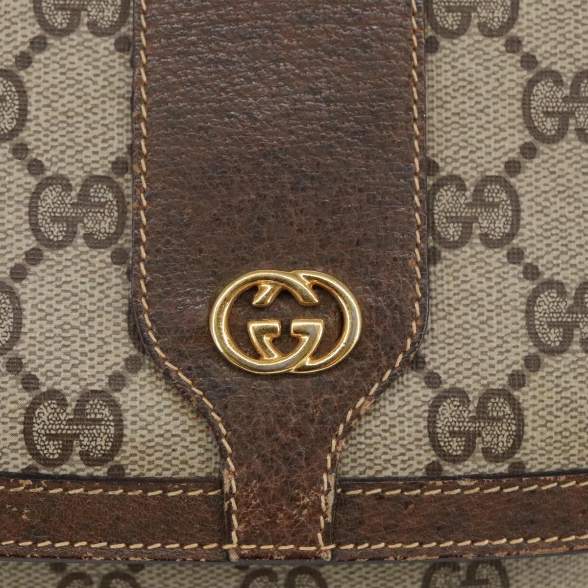 GUCCI GG Supreme Shoulder Bag PVC Beige Gold 001 115 4425 Auth 102057